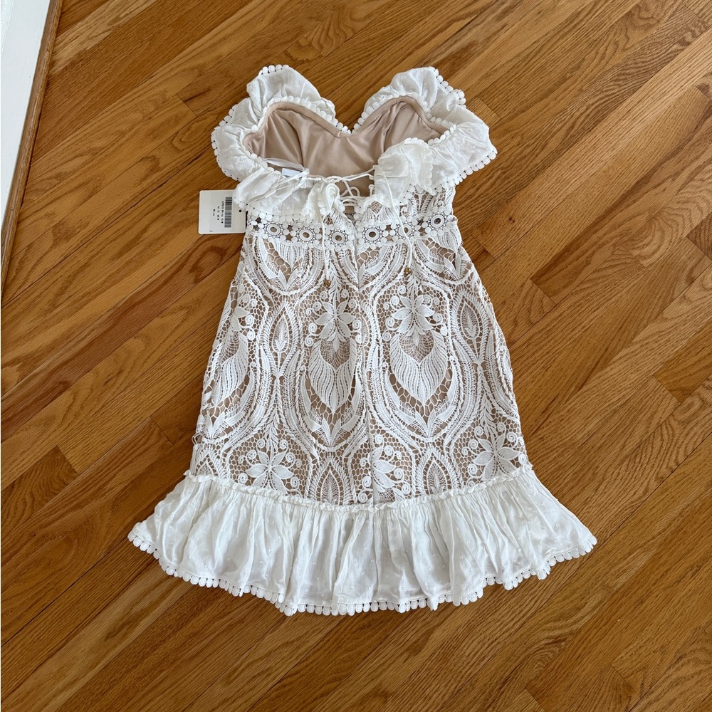 Selfie Leslie white lace dress strapless - Picture 3 of 4